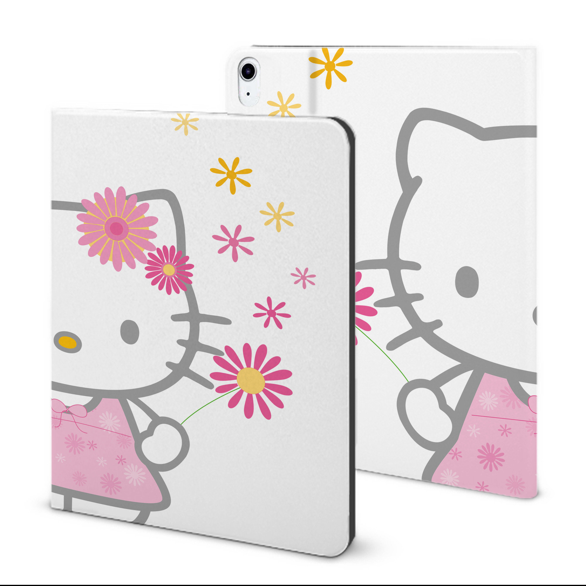 （画像用） Hello Kitty ハローキティ IPad ケース ブック型 PUレザー TPU 耐衝撃 軽量 薄型 ペン収納なし 全面保護 IPad 各モデル対応